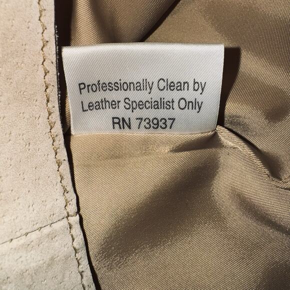 VTG ANONYMOUS John Carlisle 10 Genuine Leather Tan Fawn Cropped Suede Pant Lined - Picture 7 of 9